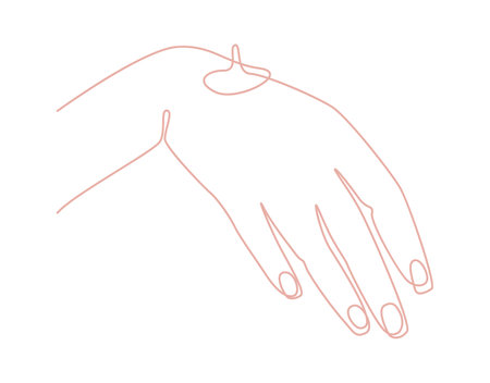 Drawing of hand continuous line artのイラスト素材