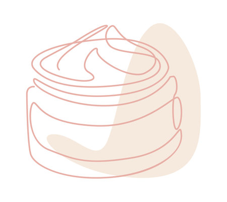 Face cream drawing in line art with color spotのイラスト素材