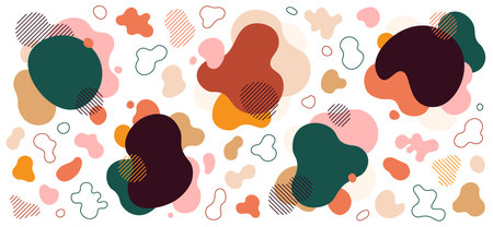 Abstract liquid shapes design elements set.のイラスト素材