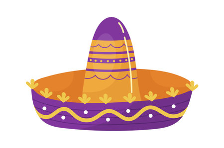 Mexican sombrero traditional hatのイラスト素材