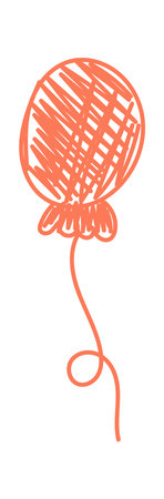 Children drawing red balloon by pencilのイラスト素材