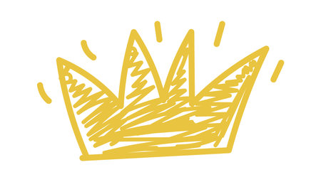 Children drawing crown in pencilのイラスト素材