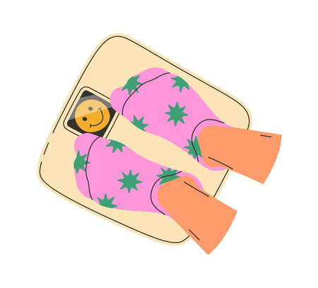 Feet on weighing scale design elementのイラスト素材