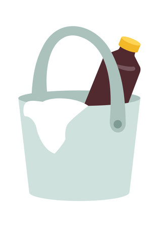 House cleaning supplies Bucket and disinfectionのイラスト素材