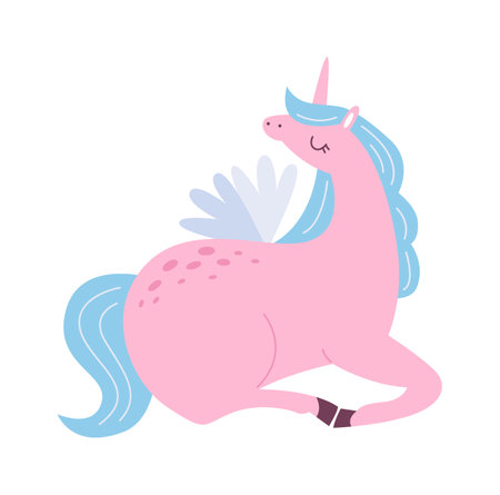 Lying Magical Unicornのイラスト素材