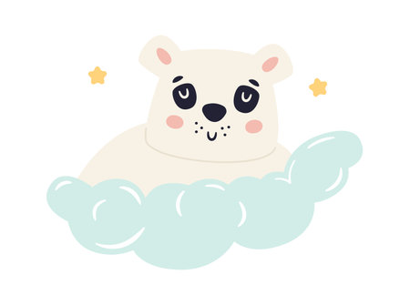 Sleepy Bear On Cloudのイラスト素材