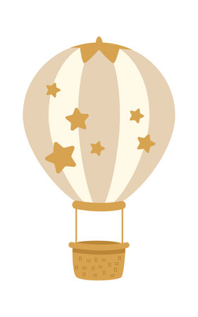 Hot-Air Balloon With Starsのイラスト素材