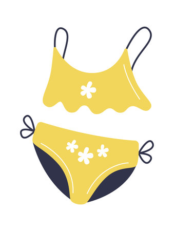 Swimsuit With Flowersのイラスト素材