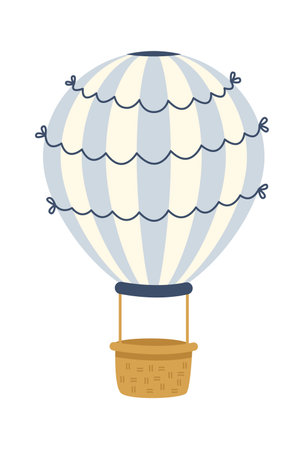 Flying Hot-Air Balloonのイラスト素材