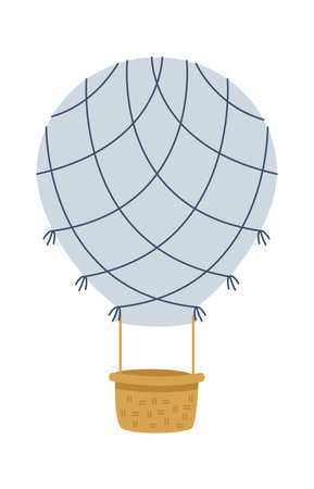 Flying Hot-Air Balloonのイラスト素材