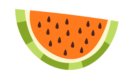 Flat Watermelon Sliceのイラスト素材