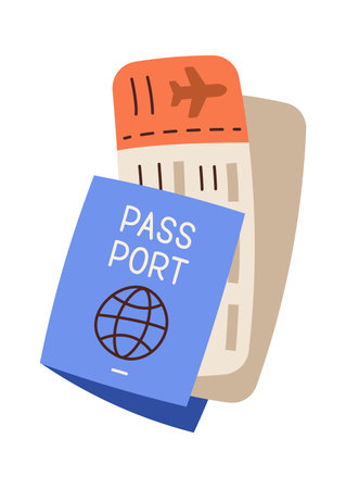 Passport and ticket for tripのイラスト素材