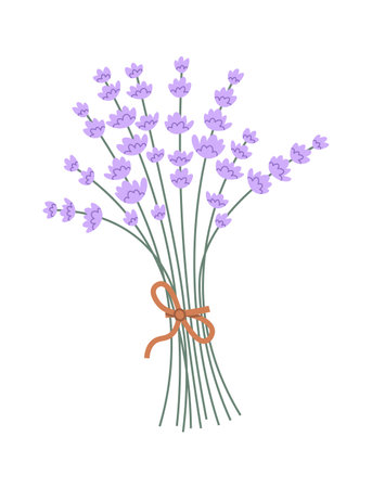 Lavender Flowers Bouquetのイラスト素材