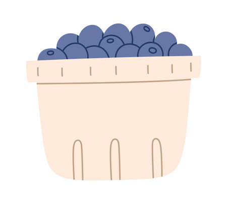 Blueberries Berries In Bowlのイラスト素材