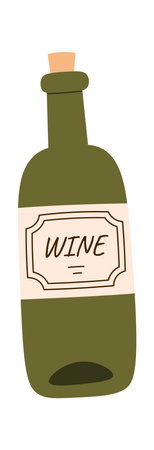 Glass Bottle Of Wineのイラスト素材