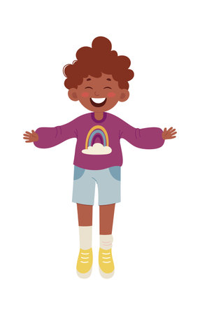 Happy Boy Jumpingのイラスト素材