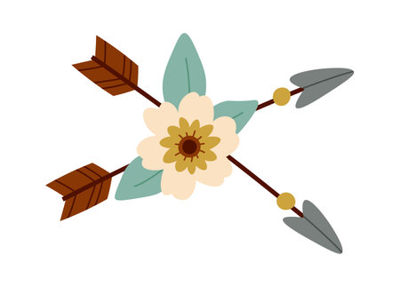 Boho arrows decorative feathersのイラスト素材