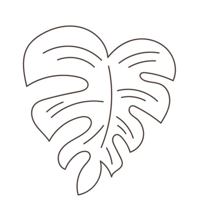 Tropical Leaf Linedのイラスト素材