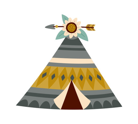 Teepee tent with ornamentsのイラスト素材