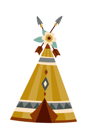 Teepee tent with ornamentsのイラスト素材