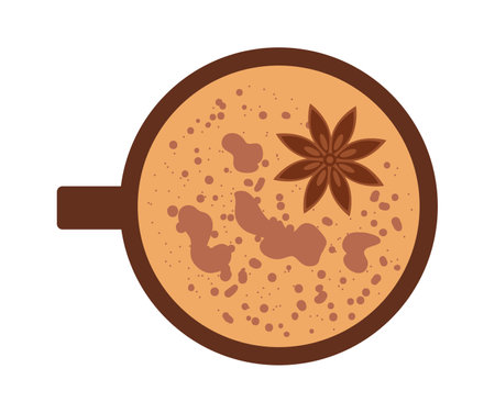 Hot Drink With Spices In Cupのイラスト素材