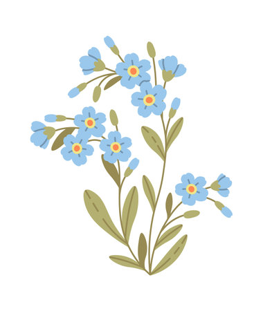 Flax Wildflower Brunchのイラスト素材