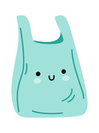 Plastic Bag Happy Characterのイラスト素材