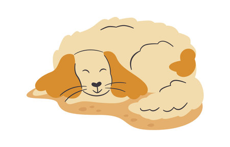 Lying Dog On Matのイラスト素材