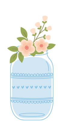 Jar And Flowersのイラスト素材