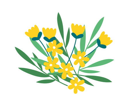 Flowers With Leavesのイラスト素材