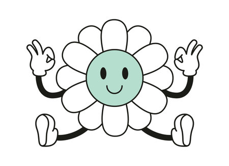 Sitting Flower Characterのイラスト素材