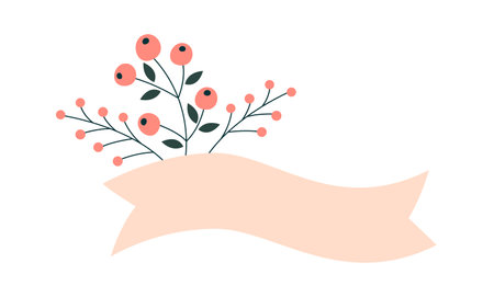 Floral Banner Stripのイラスト素材