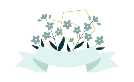 Floral Banner Stripのイラスト素材