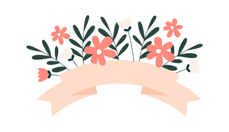 Floral Banner Stripのイラスト素材