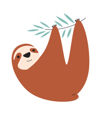 Sloth On Branchのイラスト素材