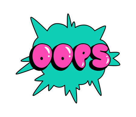 Oops Comic Stickerのイラスト素材