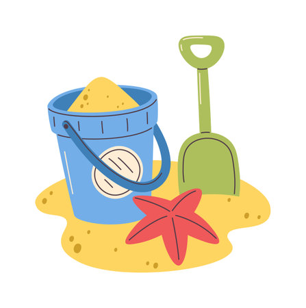 Kids Shovel And Bucketのイラスト素材