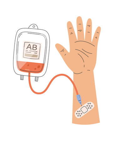 Donor Hand With Drop Counterのイラスト素材