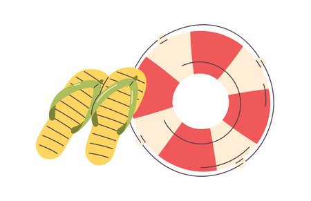 Slippers And Lifebuoyのイラスト素材