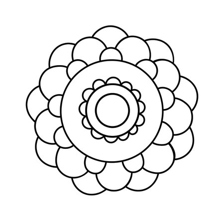 Mandala Lined Flowerのイラスト素材