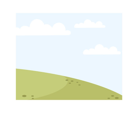 Sky And Meadow Landscape Backgroundのイラスト素材