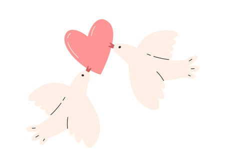 Birds With Heartのイラスト素材