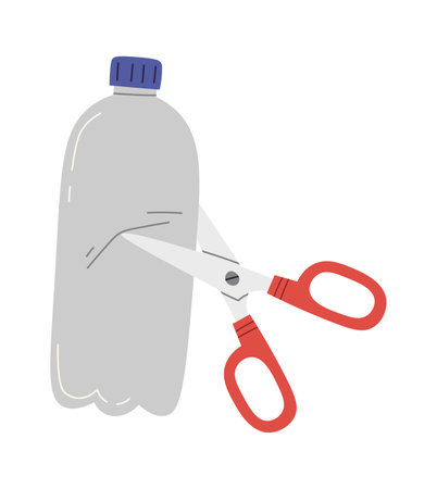 Bottle And Scissorsのイラスト素材