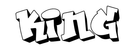 King Lettering Street Graffitiのイラスト素材