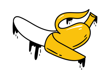 Opened Banana Street Graffitiのイラスト素材
