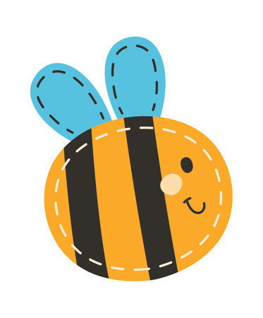 Patch Stitched Beeのイラスト素材