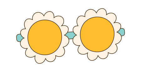 Flower Shape Sunglassesのイラスト素材
