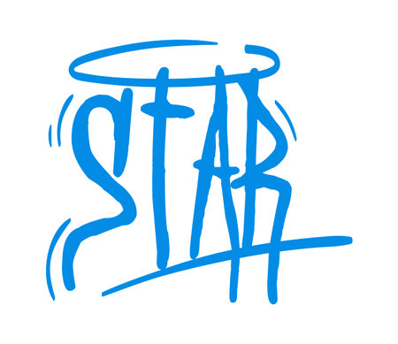 Star Lettering Street Graffitiのイラスト素材