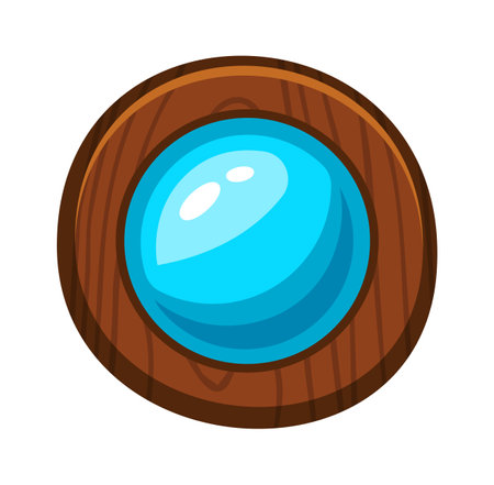 Wooden Round Buttonのイラスト素材