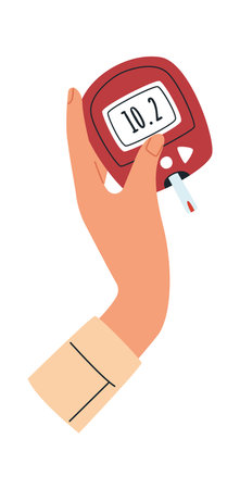 Hand With Glucometerのイラスト素材